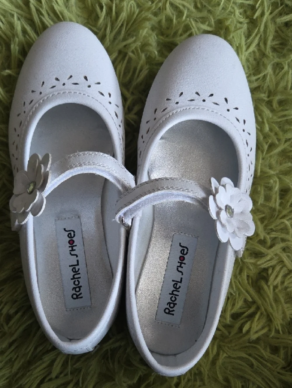 Rachel Shoes White Floral Mary Jane Girls' Dress Shoes‎